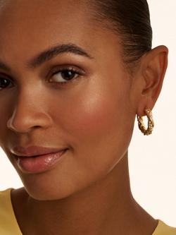Ted Baker Tiyaa Twisted Pearl Hoop Earrings, Gold - view 2, Gold Tone, Pearl