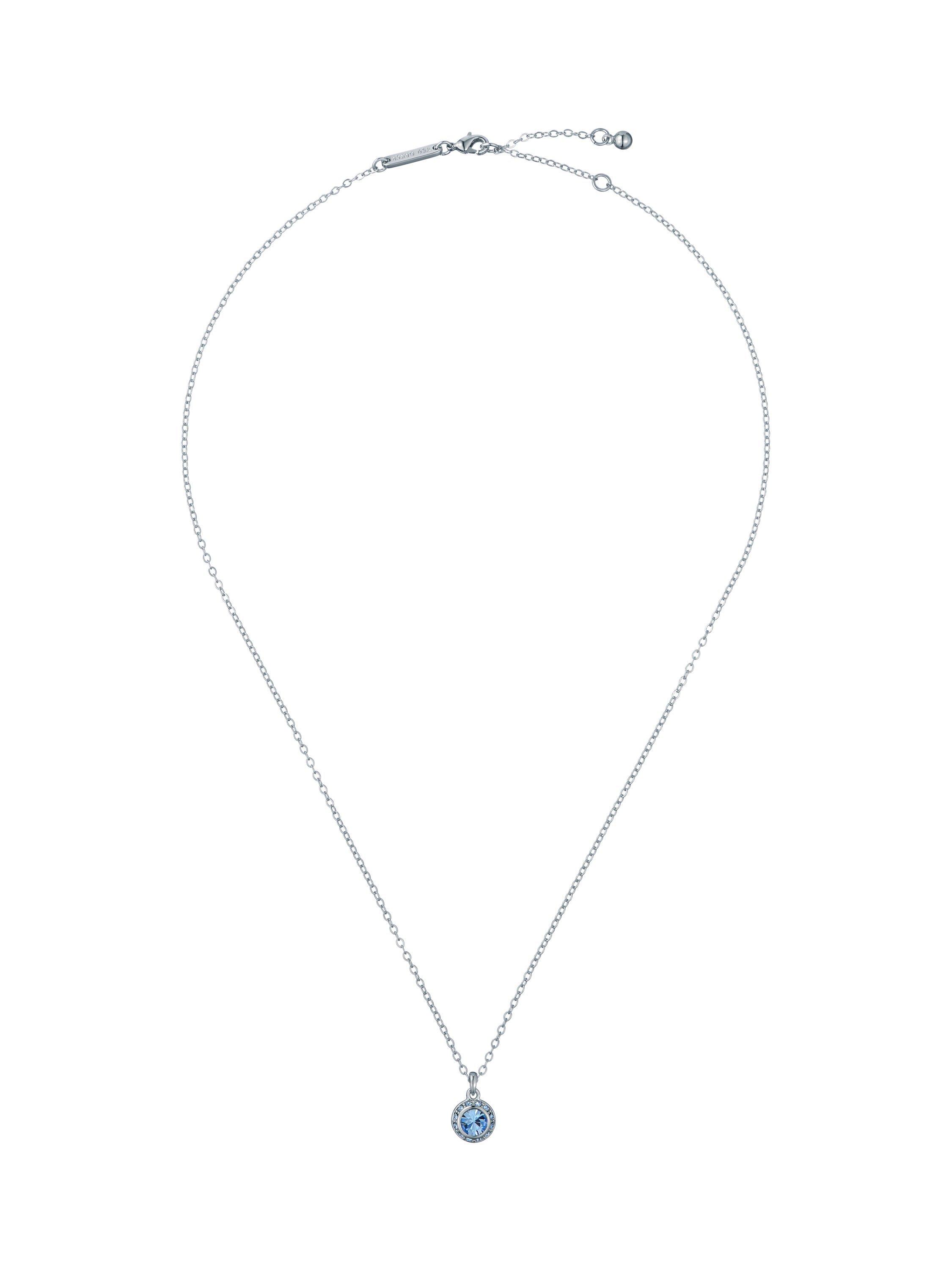 Product image 1 of 5, which shows Ted Baker Soltell Solitaire Sparkle Crystal Pendant Necklace, Blue/Silver