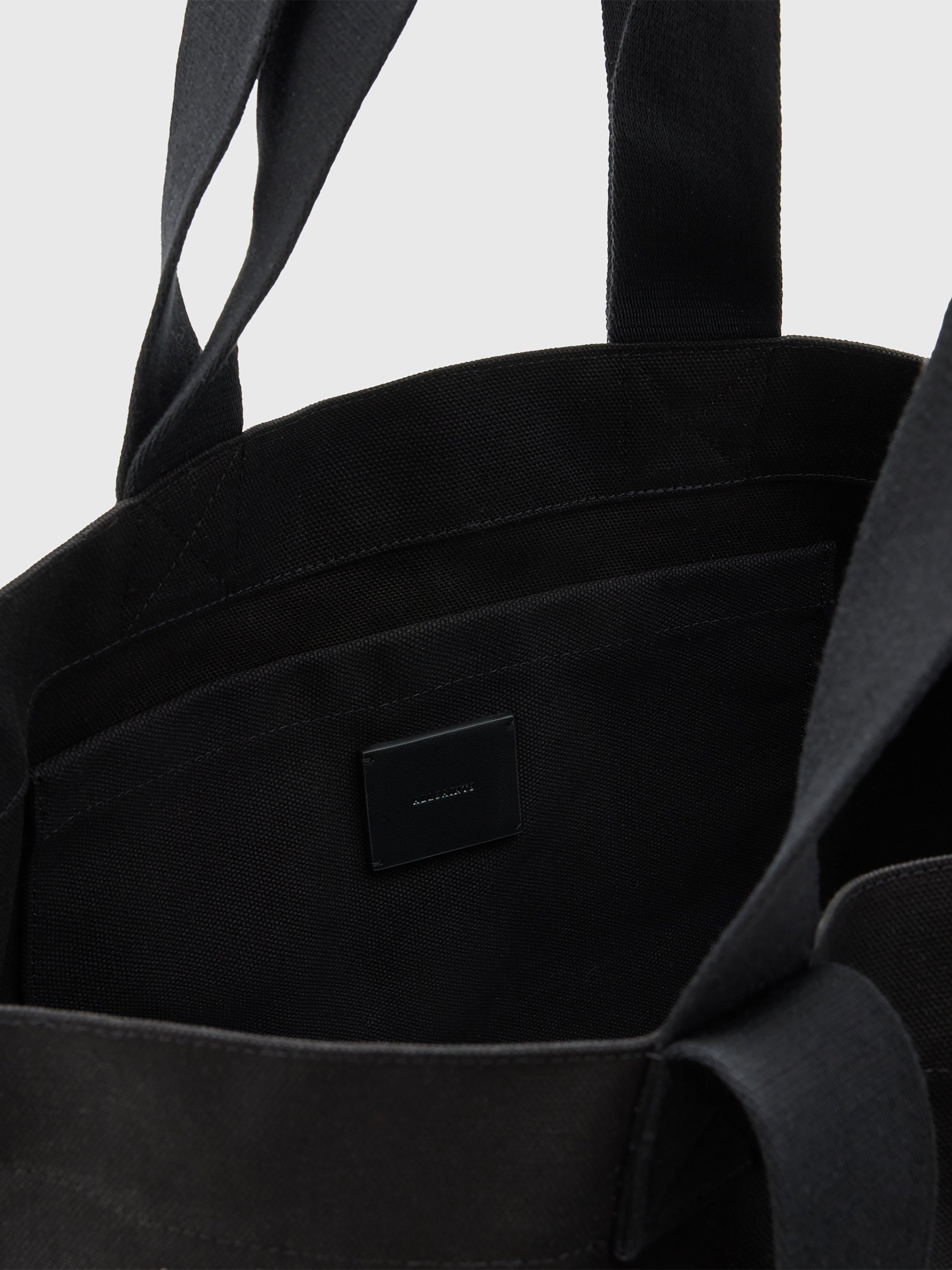 Product image 3 of 7, which shows AllSaints Ali Canvas East/West Tote Bag, Black