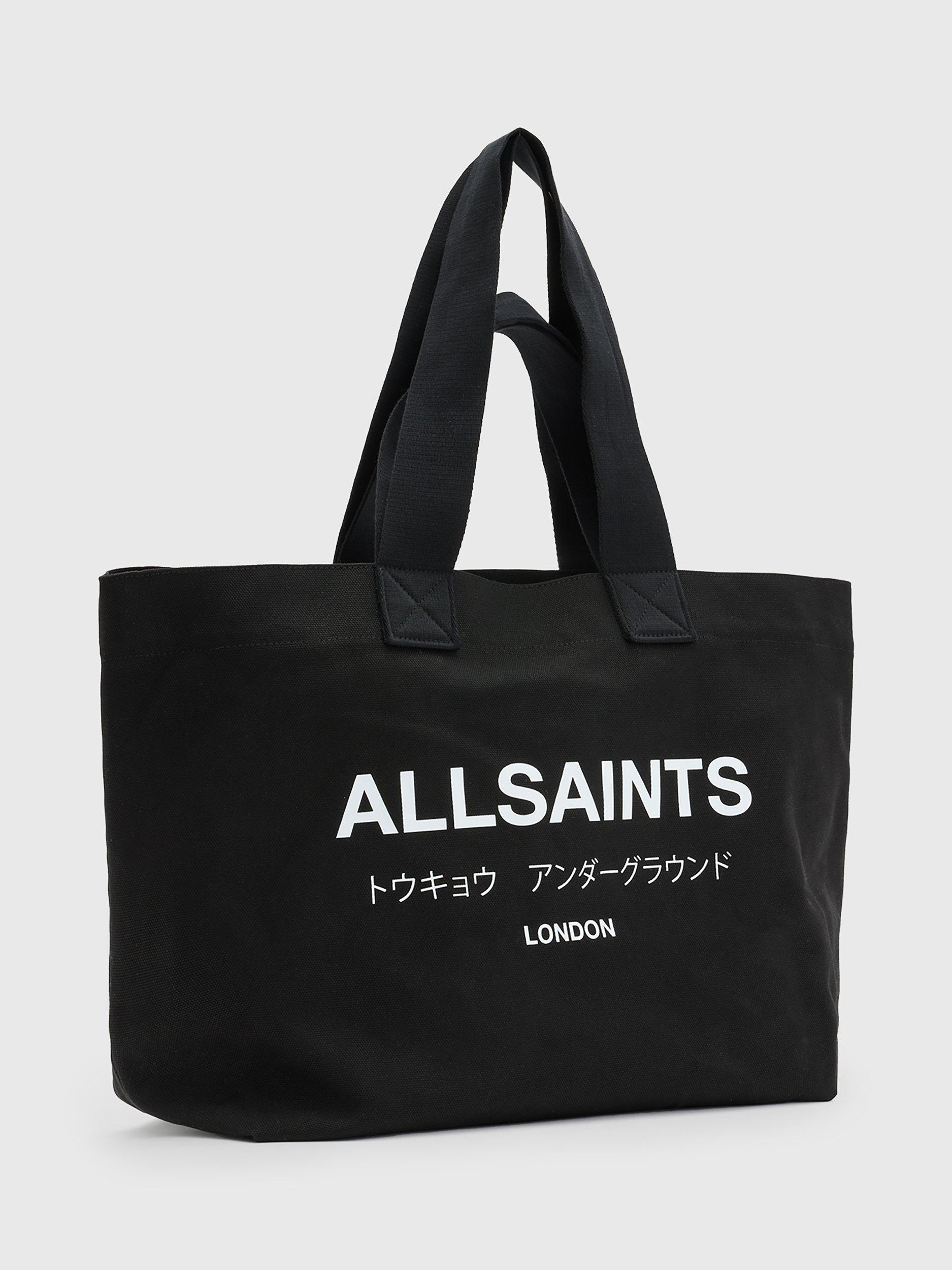Product image 5 of 7, which shows AllSaints Ali Canvas East/West Tote Bag, Black