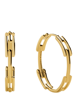 Monica Vinader Signature Link Hoops, Gold, Gold