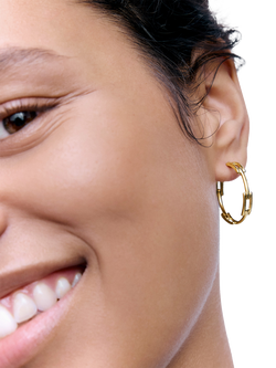 Monica Vinader Signature Link Hoops, Gold - view 2, Gold
