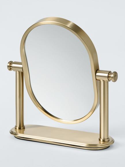 John Lewis Heritage Pedestal Swivel Mirror, Brass - view 2, 