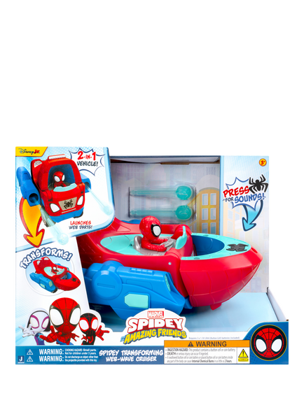 Spidey And His Amazing Friends Marvel Transforming Web Wave Cruiser, Multi