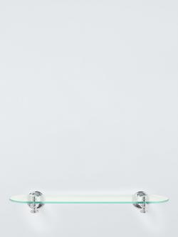 John Lewis Legacy Glass Bathroom Shelf, White/Chrome, 