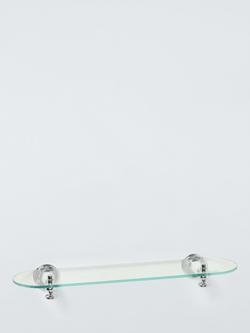 John Lewis Legacy Glass Bathroom Shelf, White/Chrome - view 2, 