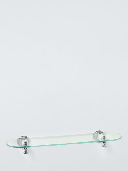 John Lewis Legacy Glass Bathroom Shelf, White/Chrome - view 2, 