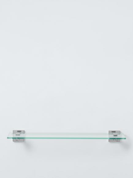 John Lewis Prism Bathroom Shelf, Glass/Chrome, 