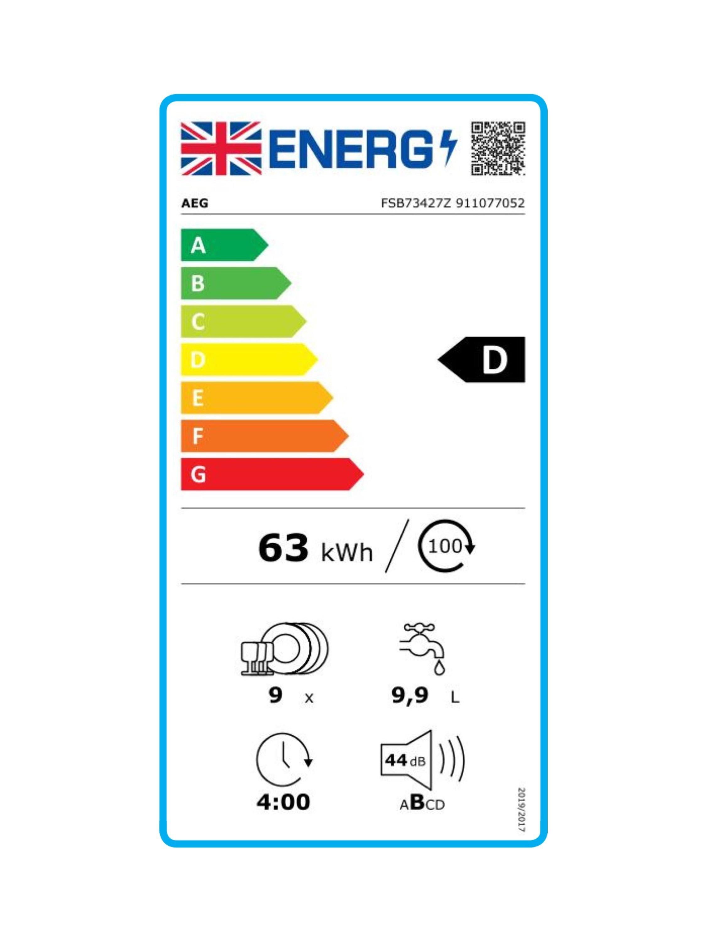 This item is rated D for energy efficiency on a scale from A (most efficient) to G (least efficient).
