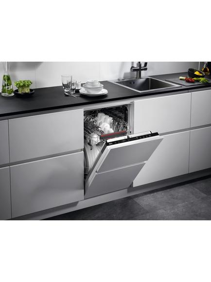 AEG FSB73427Z Fully Integrated Slimline Dishwasher, White - view 2, White