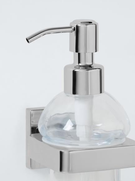John Lewis Prism Soap Dispenser, Glass/Chrome - view 2, 