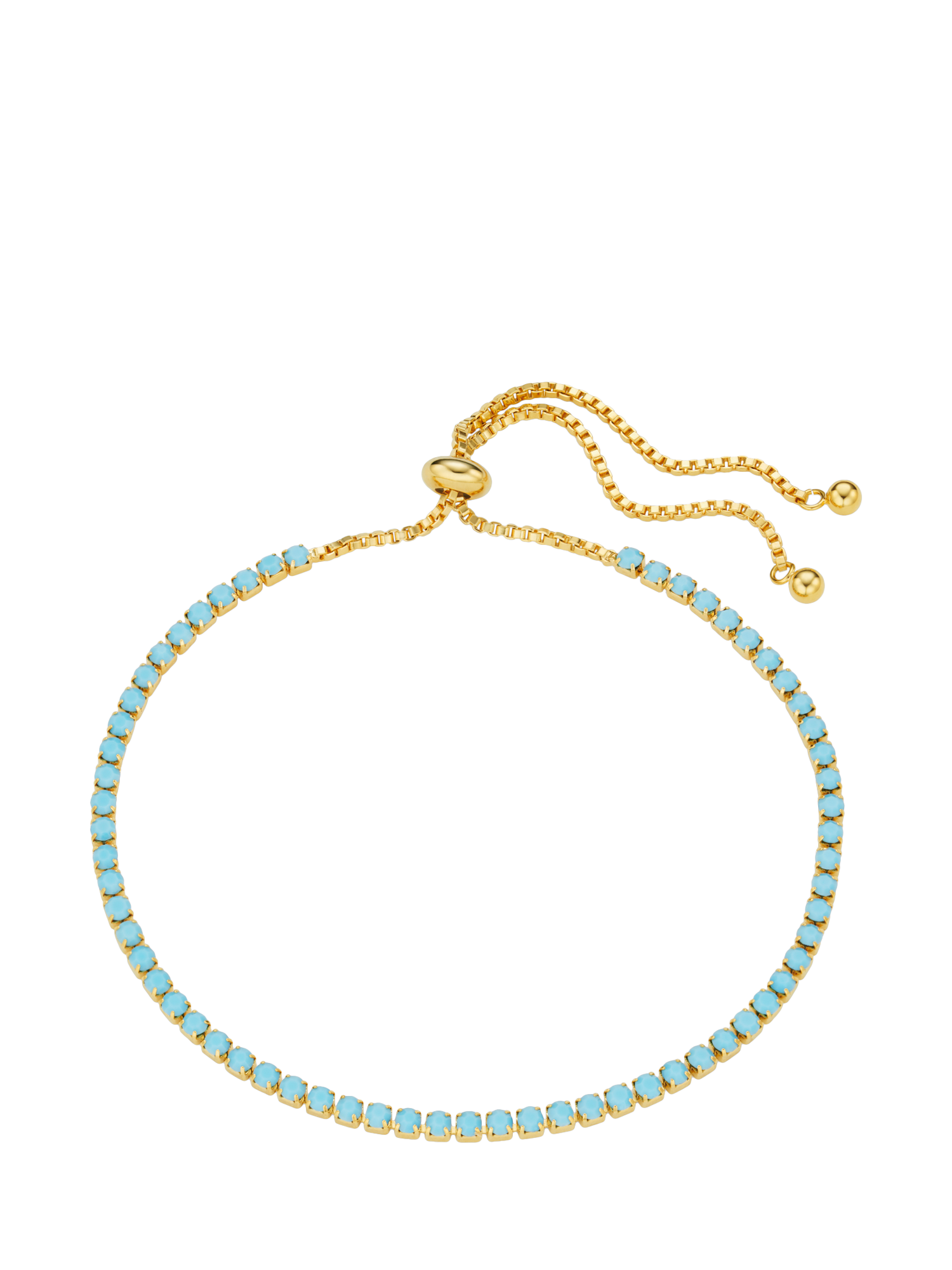 Product image 1 of 2, which shows Orelia Fine Turquoise Tennis Bracelet, Gold
