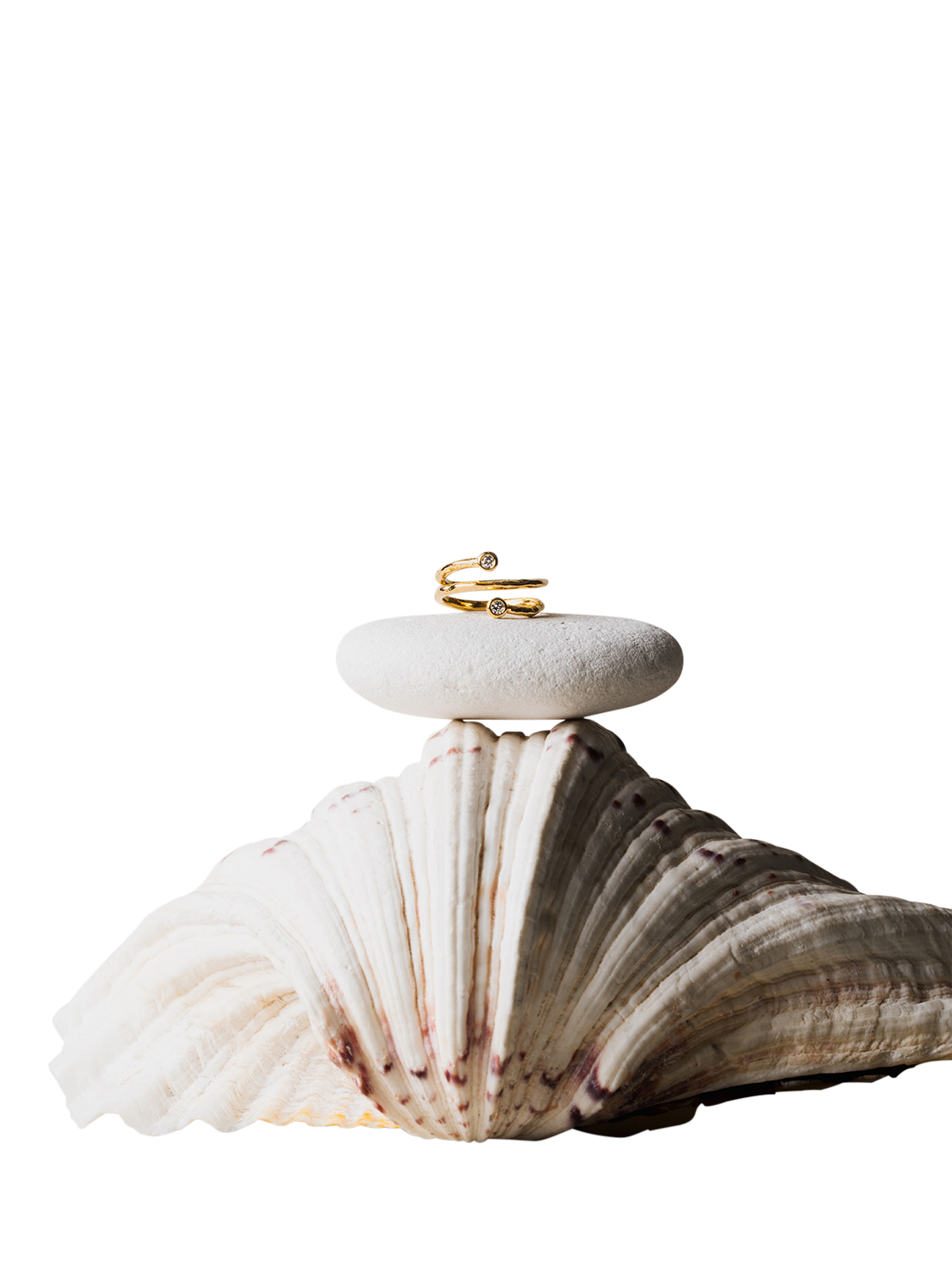 Product image 2 of 2, which shows Orelia Polished Molten Crystal Wrap Ring, Gold, M/L