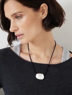 HUSH Pebble Necklace - view 2, Silver/Black