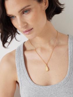 Hush Teardrop Necklace, Gold - view 2, Gold
