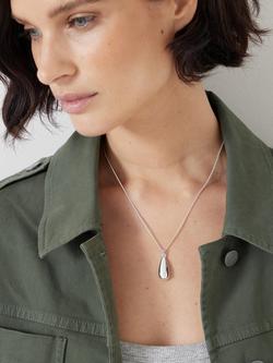 Hush Teardrop Necklace - view 2, Silver