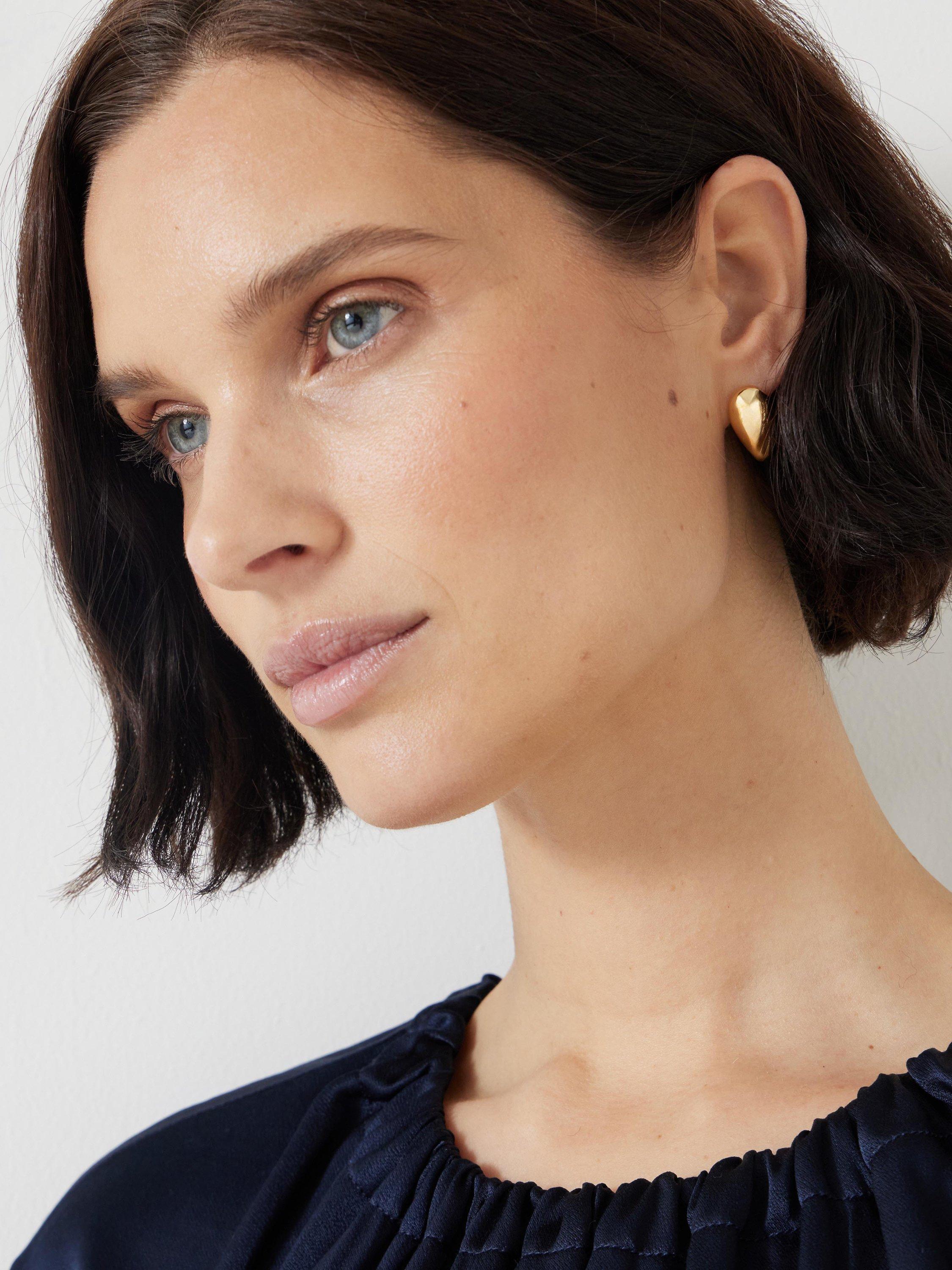 Product image 2 of 3, which shows HUSH Teardrop Earrings, Gold