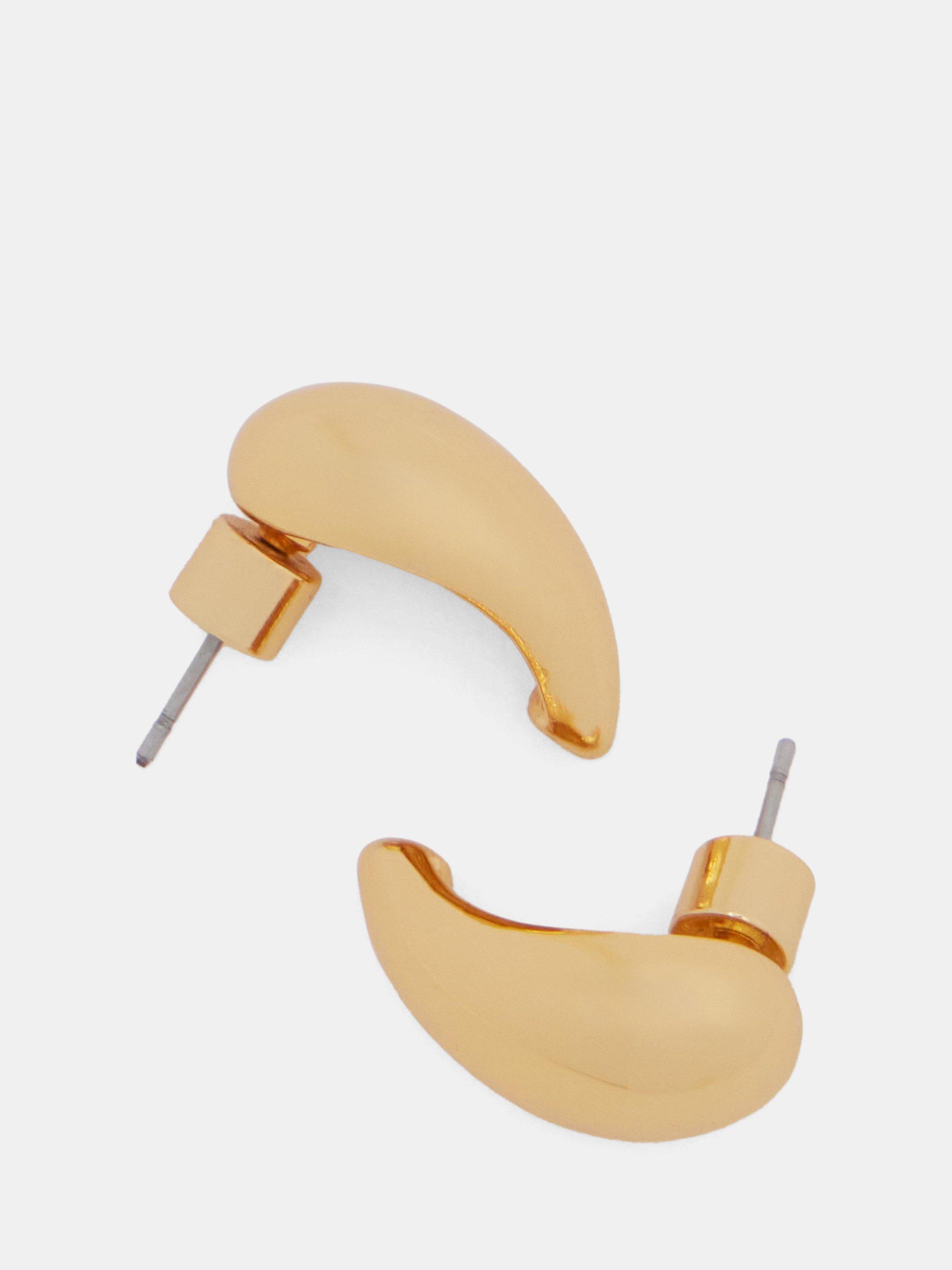 Product image 1 of 3, which shows HUSH Teardrop Earrings, Gold