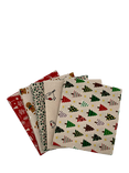 John Louden Festive Motifs Fat Quarter Fabrics, Pack of 5, Multi