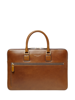 Aspinal of London Connaught Folio Leather Briefcase, English Tan