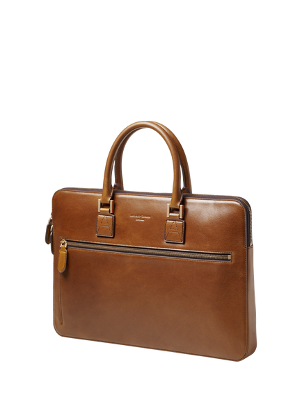 Aspinal of London Connaught Folio Leather Briefcase - view 2, English Tan