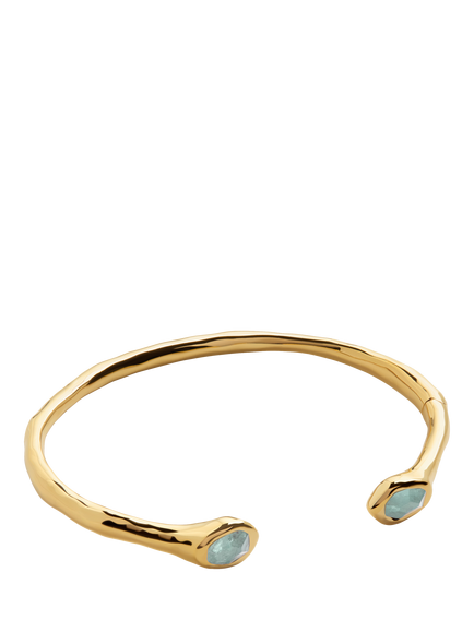 Monica Vinader Gemstone Open Cuff, Gold/Blue, Gold/Blue