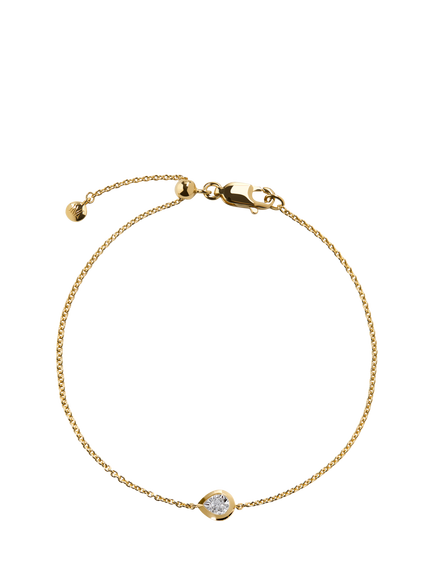 Monica Vinader Lab Grown Pear Diamond Chain Bracelet, Gold, Gold