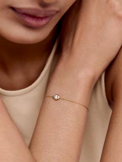 Monica Vinader Lab Grown Pear Diamond Chain Bracelet, Gold - view 2, Gold
