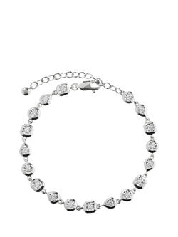 Monica Vinader Lab Grown Diamond Bezel Chain Bracelet, Silver, Silver