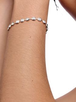 Monica Vinader Lab Grown Diamond Bezel Chain Bracelet, Silver - view 2, Silver