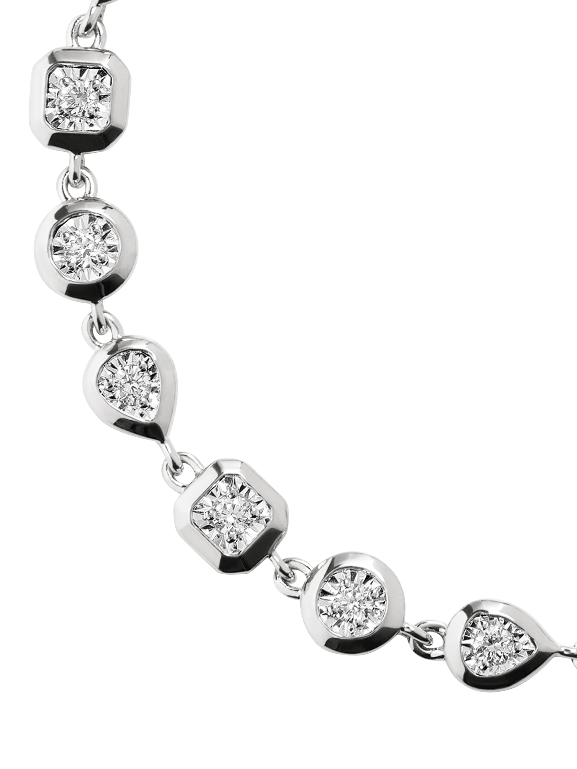 Product image 3 of 4, which shows Monica Vinader Lab Grown Diamond Bezel Chain Bracelet, Silver