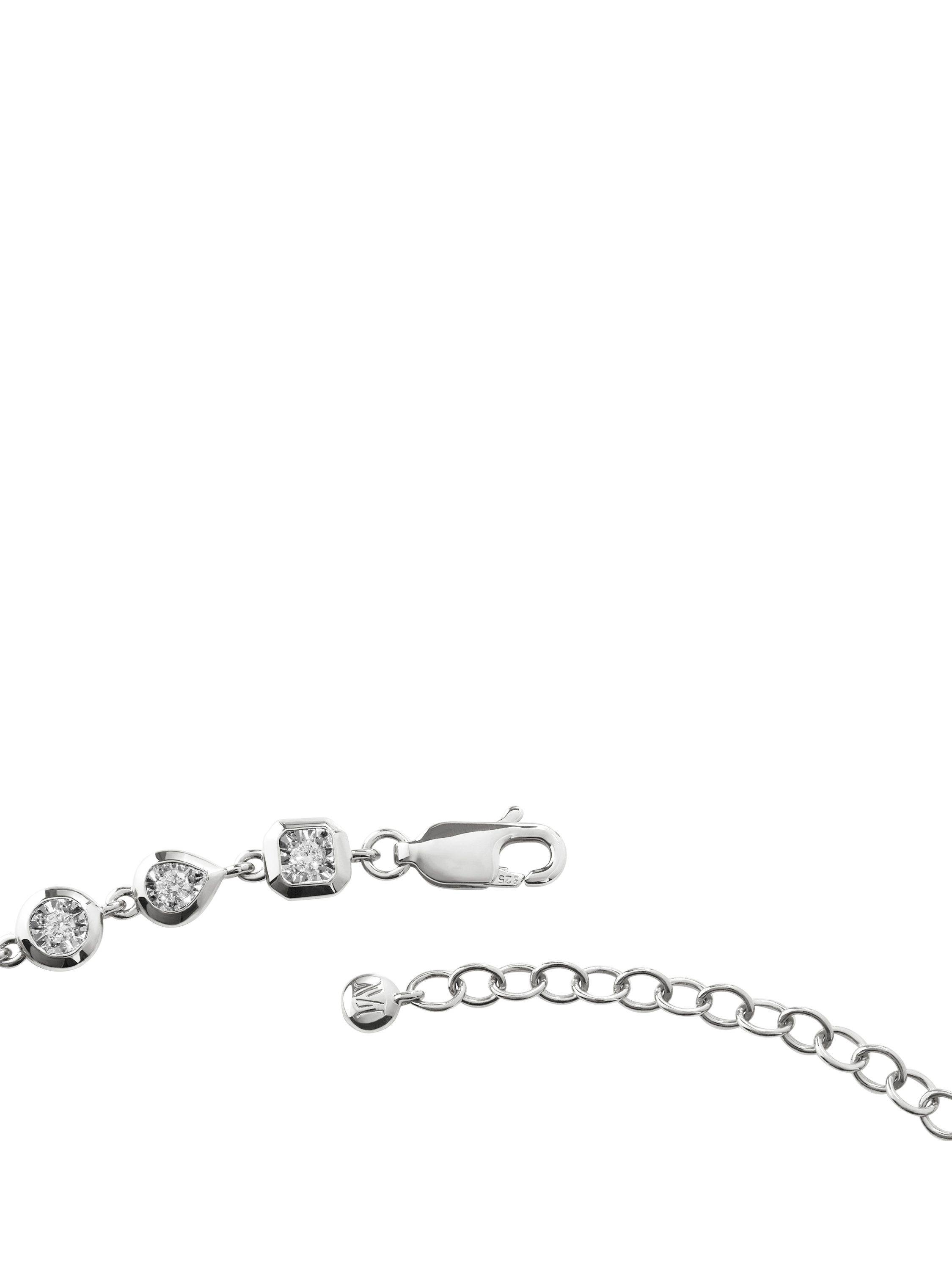 Product image 4 of 4, which shows Monica Vinader Lab Grown Diamond Bezel Chain Bracelet, Silver