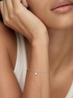 Monica Vinader Siren Disc Charm Chain Bracelet, Silver - view 2, Silver