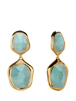 Monica Vinader Blue Odyssey Cocktail Drop Earrings, Gold/Blue, Gold/Blue