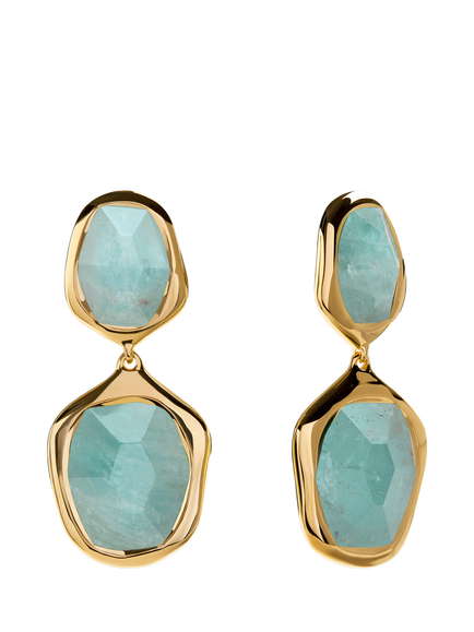 Monica Vinader Blue Odyssey Cocktail Drop Earrings, Gold/Blue, Gold/Blue