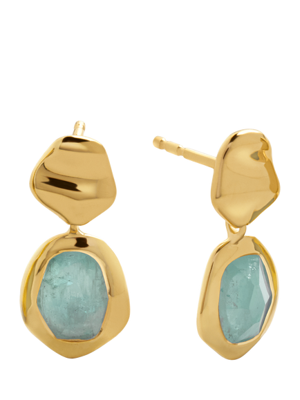 Monica Vinader Odyssey Drop Earrings, Gold/Blue, Gold/Blue