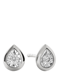 Monica Vinader Sterling Silver Lab Grown Diamond Stud Earrings, Silver