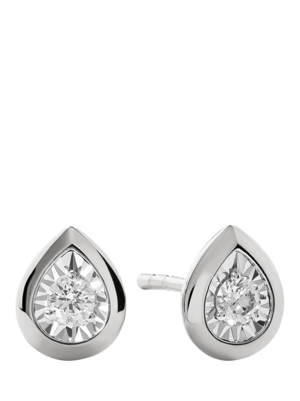 Monica Vinader Sterling Silver Lab Grown Diamond Stud Earrings, Silver