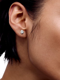 Monica Vinader Sterling Silver Lab Grown Diamond Stud Earrings - view 2, Silver