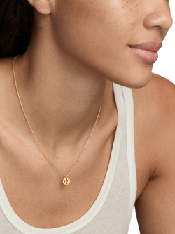 Monica Vinader Siren Pendant Chain Necklace, Gold - view 2, Gold