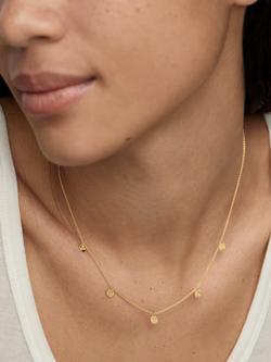 Monica Vinader Siren Disc Charm Necklace, Gold - view 2, Gold