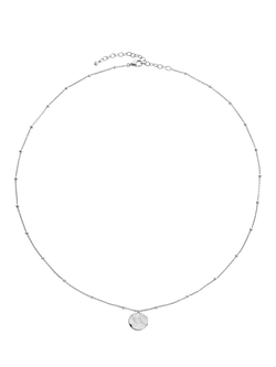 Monica Vinader Siren Disc Pendant Chain Necklace, Silver, Silver