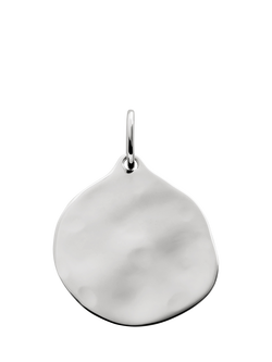 Monica Vinader Siren Round Textured Pendant, Silver, Silver