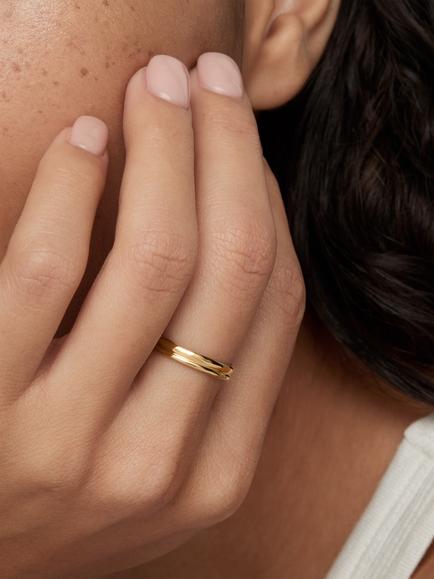 Monica Vinader MV Siren™ Muse Stacked Ring, Gold - view 2, Gold