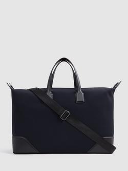 Reiss Elliot Neoprene Holdall, Dark Navy - view 2, Dark Navy