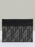 Reiss Fletcher Monogram Canvas Card Holder, Black