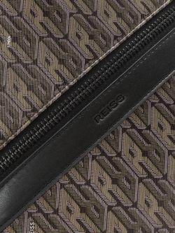 Reiss Flynn Monogram Print Coated Canvas Backpack, Grey/Multi - view 2, Grey/Multi