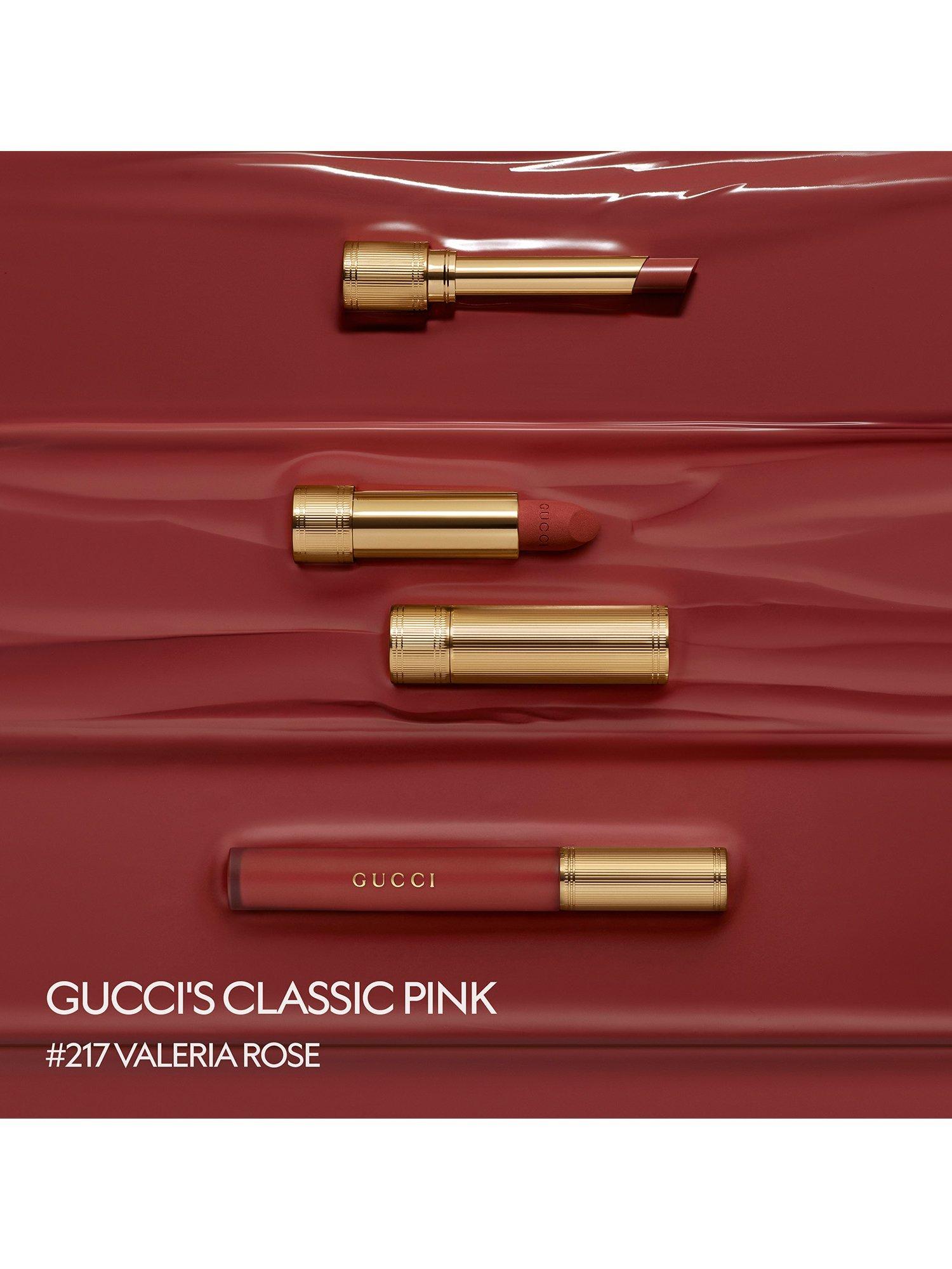 Product image 5 of 6, which shows Gucci Rouge de Beauté Brillant High-Shine Lipstick, 217 Valeria Rose
