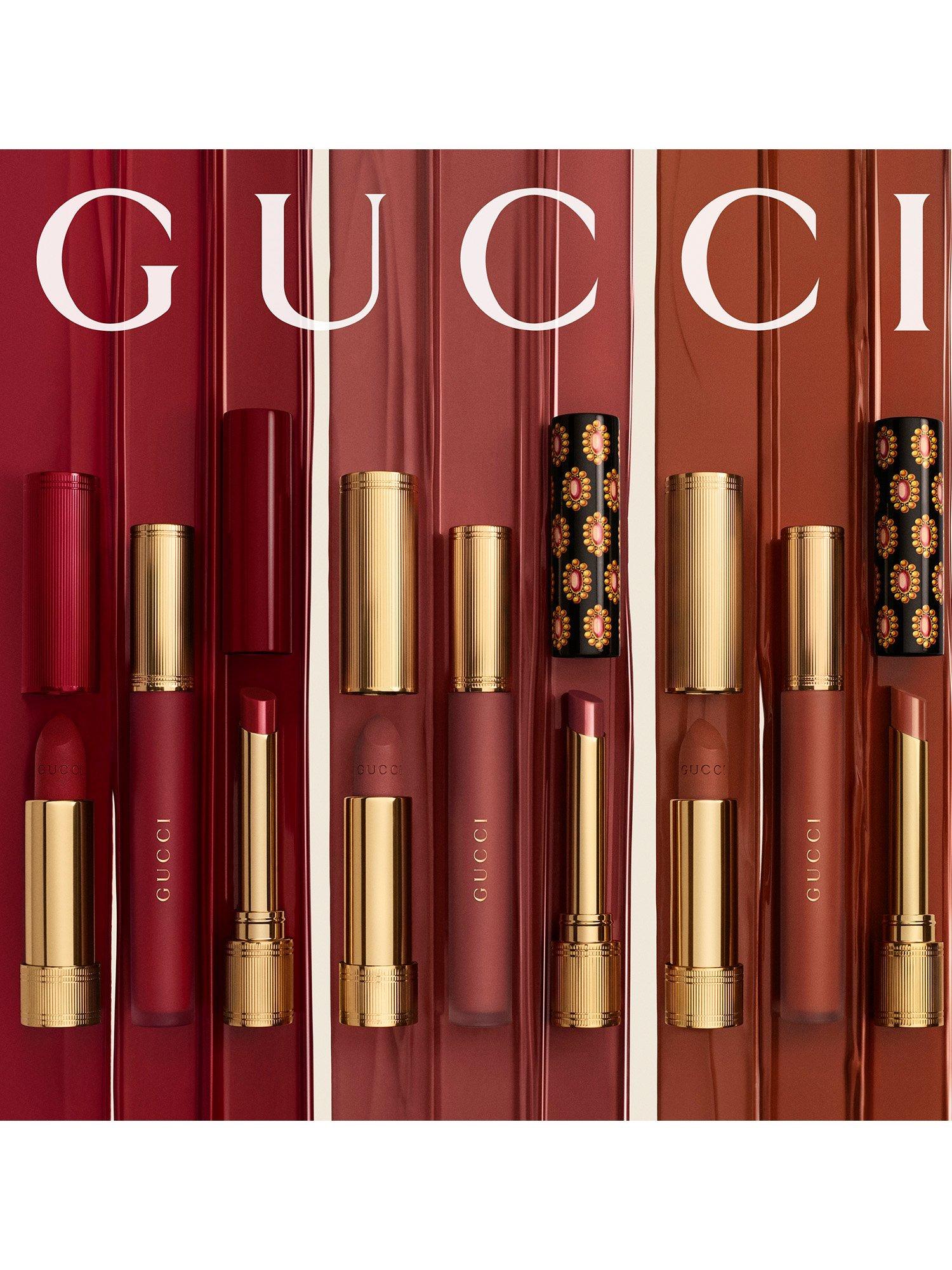 Product image 6 of 6, which shows Gucci Rouge de Beauté Brillant High-Shine Lipstick, 217 Valeria Rose