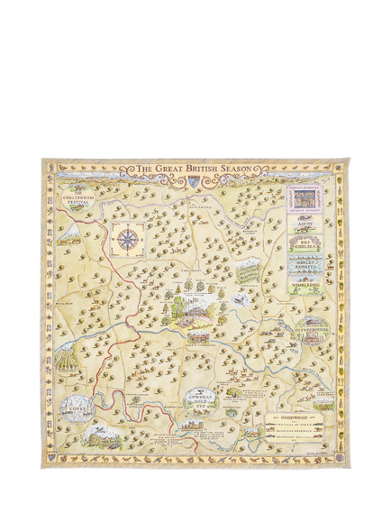 Aspinal of London Great British Season Silk Scarf, Multi, Multi